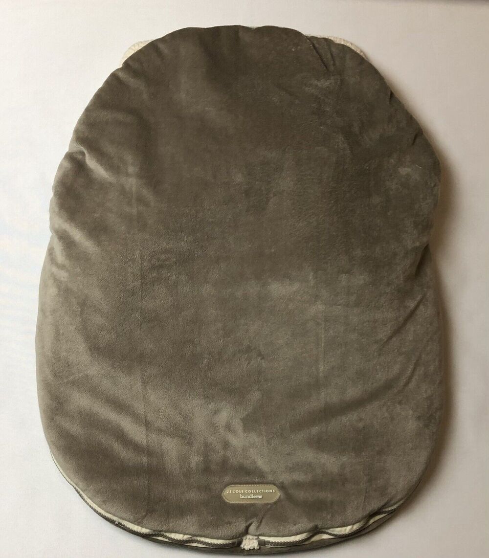 JJ Cole Urban Bundle Me Infant Carrier Car Seat Cover Brown Taupe Faux Fur Lined